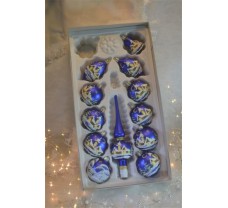 Kerstset met piek blauw